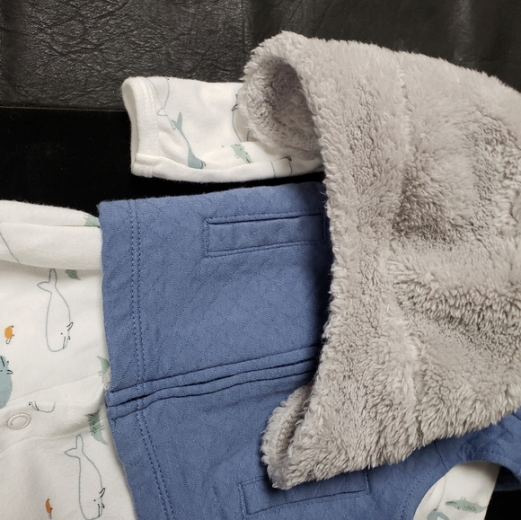 Carter's Boy Onesie with Just One You Zip Vest w Hood & Penguin Hat, 0-3 Months - Picture 16 of 16